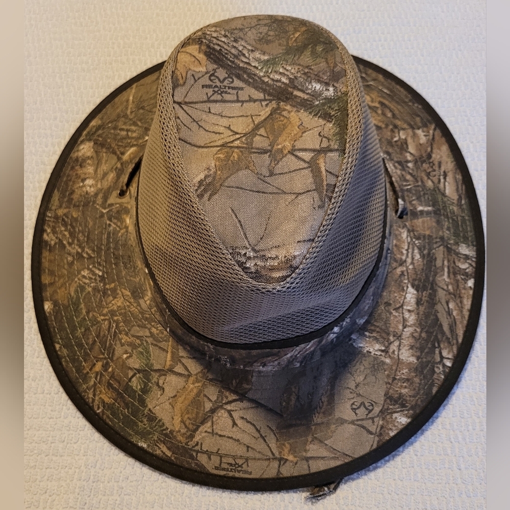 Camo Outdoor Hat with Mesh Panel